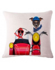 Moda Cute Dog Cotton Linen Użytkowa Poszewka na Poduszkę Krzesło Talia Seat Kwadratowy 45x45 cm Poduszka Pokrywa Domu Ogród teks