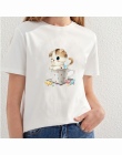 Nowy 2018 lato 3D kot wydrukowano dziewczyna koszulki casual cartoon t shirt women koszulka moda koszulkę femme topy