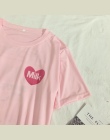 2017 damska Koszulka Lato O-Neck Harajuku Tee Miękkie Miłość Serce Pole Mleka Drukowane Krótkim rękawem Top Moda Najniższy Koszu