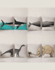 Dzikich Zwierząt Poszewka na Poduszkę Cotton Linen Krzesło Seat Talia Plac Shark Słoń Dinozaur Wzór Pokrywa Poduszki Domu Dekora
