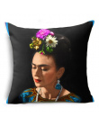 Czworoboczny Comwarm Poliester Krzesło Łóżko Miękka Poszewka na Poduszkę Akwarela Słynny Artysta Frida Kahlo Wzór Pokrywa Podusz
