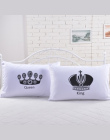 2 sztuk Royal Crown pościel Poduszki Obejmuje Królowej King Cat Projektant Poszewki biały poszewka na poduszkę