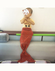 Ogon syrenki Koc Przędzy Dzianiny Handmade Crochet Mermaid Rzut Koc Dzieci Łóżko Wrap Super Miękkie Spania Łóżko 3 Rozmiary 1 Sz