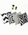 Europejski styl niestandardowy bawełniana pościel mieszane dekoracyjne rzut poduszki Nordic przepisy czarny i biały geometryczny