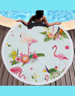 XC USHIO 2019 Najnowszy Styl Moda Flamingo 450g Okrągły Ręcznik Plażowy Z Frędzlami Z Mikrofibry 150 cm Piknik Koc Mat gobelin