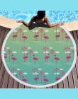 XC USHIO 2019 Najnowszy Styl Moda Flamingo 450g Okrągły Ręcznik Plażowy Z Frędzlami Z Mikrofibry 150 cm Piknik Koc Mat gobelin