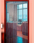GIANTEX Błyszczące Pomponem Flash Srebrny Linia String Zasłony Okna Drzwi Dzielnik Sheer Curtain Valance Dekoracji Domu 0.95x1.9