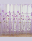 Floral Okna Zasłony Sheer Voile Tulle dla Sypialnia Salon Balkon Kuchnia Drukowane Tulip Wzór Zasłony cieniowania słońcem