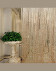 200x100 cm Shiny Pomponem Flash Srebrny Linia String Zasłony Okna Drzwi Dzielnik Sheer Curtain Valance Home Decoration
