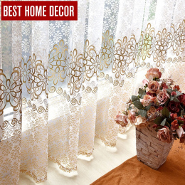 BHD floral sheer tulle zasłony do salonu sypialni nowoczesne tulle zasłony okienne zasłony tkaniny rolety zasłony