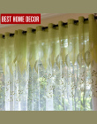 BHD sheer tulle okienne zasłony do salonu, sypialni, kuchni nowoczesne tiulu tkaniny rolety zasłony zasłony zielone liście
