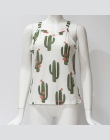 IYAEGE Sexy Bez Rękawów Drukuj Zielonych Roślin Kaktus T Shirt Kobiet Topy Tee Kawaii Koszulka Kobiet Lato Plaża Casual Tshirt B