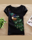 2018 Noble Eleganckie T koszula Kobiety Paw Cekinowe Cekiny T-shirt Moda Damska Nowy Top Koszulkę Sakura Femmer Pani Ubrania