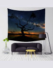 Monily Poliester Starry Piękna Scena Nocy Wzór Gobelin Tropikalne Drzewa Living Room Decor Wall Hanging Jogi Ręcznik Plażowy