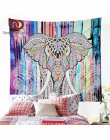 BeddingOutlet Słoń Gobelin Kolorowe Drukowane Dekoracyjne Mandala Tapestry Indian 130 cm x 150 cm 153 cm x 203 cm Boho ściany Dy