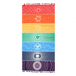 Ręcznik plażowy Rainbow 7 Chakra Stripes Summer Wall Hanging Mandala Gobelin Podróży Koc Mata Do Jogi Ochrony Przeciwsłonecznej 
