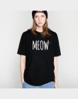 W COOLMIND 2017 100% Bawełna Meow Druku Kobiet T koszula Kot Koszulka Casual Śmieszne Shirt Dla Pani Top Tee Hipster