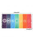 Mata do jogi Gobelin Rainbow 7 Chakra Paski Ręcznik Plażowy Lato Ochrony Przeciwsłonecznej Szal Hippy Wall Hanging Mandala Koc P