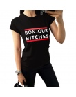 CDJLFH Marka Kobiety Tees Rosyjski List Wydrukuj Czarny Biały Szary Mody Kobiet T-shirt Z Krótkim Rękawem O-Neck T-shirt Kobiet 