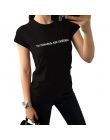 CDJLFH Marka Kobiety Tees Rosyjski List Wydrukuj Czarny Biały Szary Mody Kobiet T-shirt Z Krótkim Rękawem O-Neck T-shirt Kobiet 