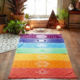 Mandala gobelin ścienne Rainbow Beach Mat Koc Wall Hanging Tapestry Paskiem Ręcznik Jogi prać w pralce Super pluszowe budowy