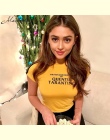 Macheda 2018 Nowy Krótki Rękaw O-Neck List Wydrukuj Żółty Moda Damska Koszulka Fitness Sweterek Crop Top Miękkie Boczne Paski
