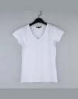 Wysoka Jakość Szyi 15 Cukierki Bawełna Kolor Podstawowy T-shirt Kobiety Zwykły Proste T Shirt Dla Kobiet Krótki Rękaw Kobiet Top