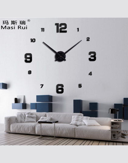 2017 new arrival 3d naprawdę duży zegar ścienny nowoczesny design rzucili zegary Kwarcowe mody zegarki lustro naklejki diy salon