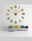 Promocja nowy wystrój domu duża roman lustro moda nowoczesne zegary Kwarcowe salon diy zegar ścienny naklejka zegarek darmowa wy