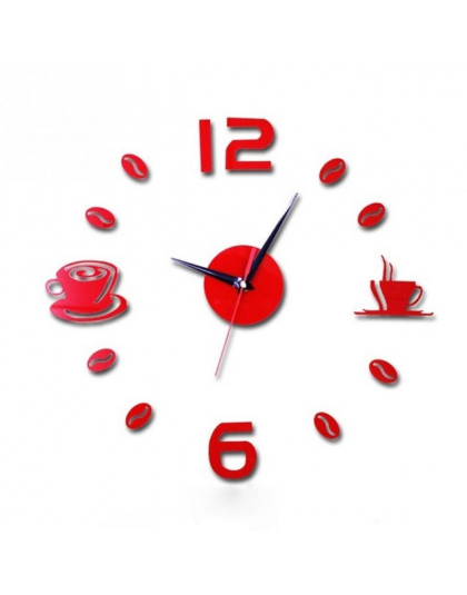 Kubki do kawy Kuchnia wall art 3d diy zegary ścienne zegar lustro nowoczesny design zegarki dekoracji domu DIY decor naklejki dz