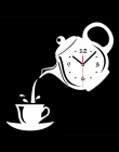 Czajniczek Zegarek Zegar Ścienny Lustro Filiżanka Kawy Ściany Zegarek Zegary Ścienne Dekoracyjne Kuchnia Zegary Jadalnia Home De