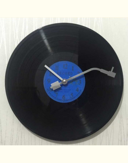 Okrągły kwarcowy Rocznika zegar ścienny nowoczesny design CD Czarny Vinyl Record Zegar Duvar Saati Horloge Mural kuchnia zegarek