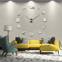 2017 new hot sprzedaż zegar zegarek naklejki ścienne zegary dekoracja wnętrz nowoczesne kwarcowy diy 3d akrylowe Lustro Metal