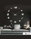 2017 new hot sprzedaż zegar zegarek naklejki ścienne zegary dekoracja wnętrz nowoczesne kwarcowy diy 3d akrylowe Lustro Metal