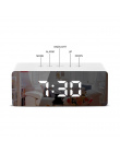 LED Lustro Stół Zegar Budzik Cyfrowy Drzemki Obudzić Światło Elektroniczny Duży Wyświetlacz Temperatury W Czasie Zegar Dekoracji