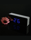 Cyfrowy LED Alarm Clock 12 H/24 H Alarmem Funkcja Lustro Zegar Kryty Termometr Elektroniczny Pulpit Tabela zegary USB