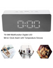 Cyfrowy LED Alarm Zegar Elektroniczny LED Lustro Zegar Temperatury Drzemki Duży Wyświetlacz Home Decor Lustro Funkcja Despertado