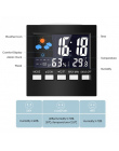 Sterowanie głosem Ekran LCD Termometr Zegary Kryty Wilgotność Elektroniczny Monitor Cyfrowy Wyświetlacz Temperatury Budzik Kalen