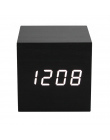 2017 Kontrola Akustyczna Alarm Drewno cube Zegar Termometr Elektroniczny wyświetlacz LED Kalendarz Kreatywny Sypialnia tabeli Uc