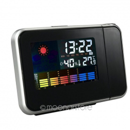 Pogoda Podświetlenie LED Kolorowy Wyświetlacz LCD Cyfrowy Budzik Hot Projekcji Projektor Drzemki Alarmu Godziny Zegary