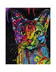 Bezramowe Abstrakcyjne Kolorowe Kot Zwierzęta DIY Malowanie Numerami Ręcznie Malowane Obraz Olejny Na Wall Art Picture Home Deco