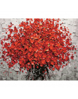 Bezramowe czerwony kwiat diy digital painting by numbers akrylowa farba abstrakcyjna nowoczesne wall art canvas malarstwo dla ho