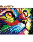 RUOPOTY diy ramy Obrazu Kot Majsterkowanie Malowanie Przez Numery Nowoczesne Wall Art Picture Dzieł Sztuki Ręcznie Malowane Wyst