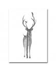 NICOLESHENTING Nordic Style Deer Pióro Poster Print Minimalistyczne Wall Art Canvas Malarstwo Krajobraz PRADA Picture Home Decor