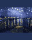DIY Obraz Olejny na Płótnie z Ramą Kolorowanie według Numerów Zdjęcia numery Rysunek Home Decor Starry Night Van gogha P-0001