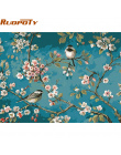 RUOPOTY Ptaki I Kwiat DIY Malowanie Przez Numery Zestawów Rysunek Na Płótnie Home Wall Art Decor Ręcznie Malowane Malarstwo Dla 