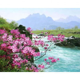 Rzeki krajobraz zestawy diy digital painting by numbers bezramowe ręcznie malowane obraz olejny wyjątkowy prezent dla living roo