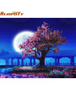 RUOPOTY Romantyczny Księżyc Noc Krajobraz MAJSTERKOWANIE Malowanie Przez Numery Zestawów Nowoczesne Wall Art Picture Handpainted