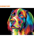 CHENISTORY Psy Zwierzęta DIY Malowanie Przez Numery Zestawów Akrylowe Farby Na Płótnie Ręcznie Malowane Obraz Olejny Na Wystrój 