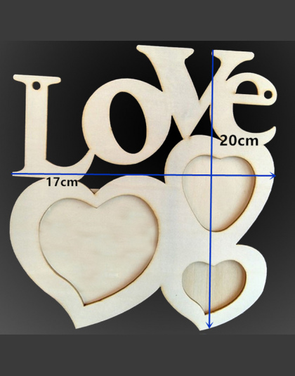 Gorący Specjalna Hollow Miłość Drewniane Ramki na zdjęcia DIY Obraz Ramki Art Decor Biały Baza Ramki Na Zdjęcia Ślubne
